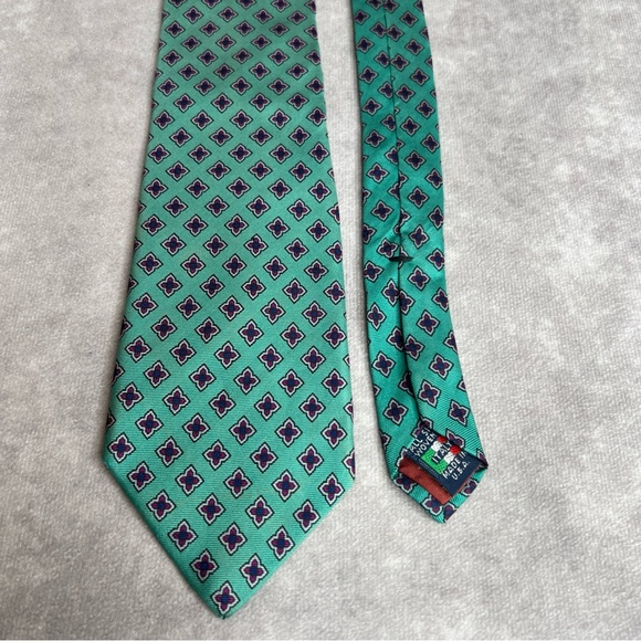 Gucci Other - Briar Neck Tie Teal Red Flower Italian Silk Los Angeles Athletic Club 57” READ